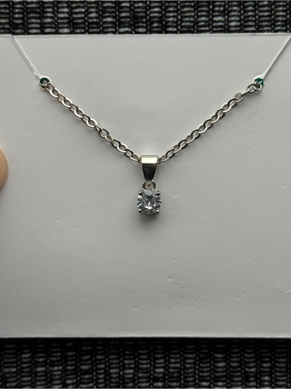 EFFY Princess Cruise Clear Pendant Necklace 18” Silver Tone #2